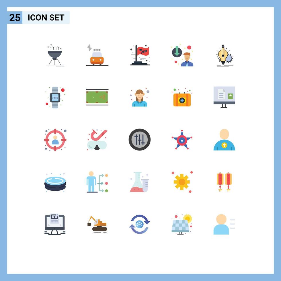 paquete de iconos de vector de stock de 25 signos y símbolos de línea para la bandera de descenso de conocimiento deponer elementos de diseño de vector editables de degradación de carrera