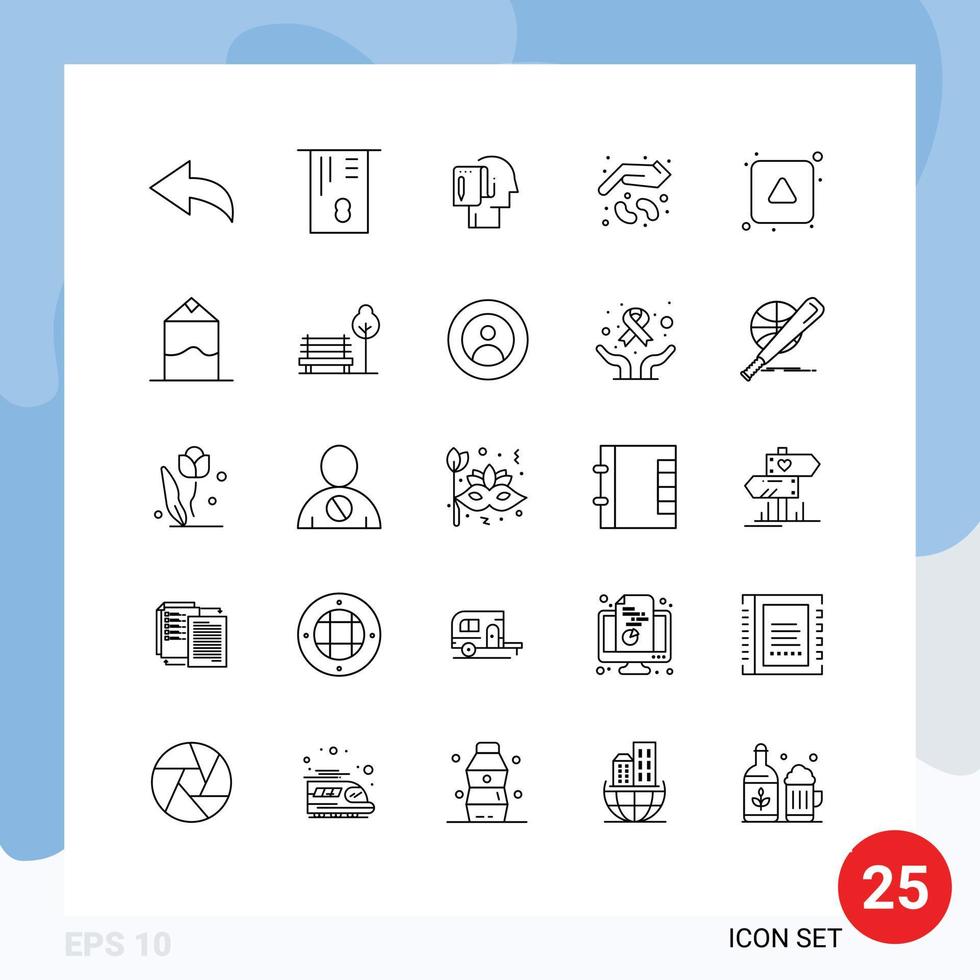 25 Line concept for Websites Mobile and Apps direction align note growth garden Editable Vector Design Elements