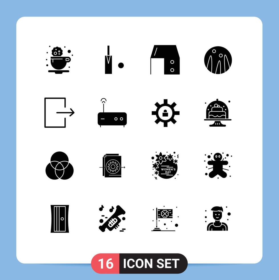 Group of 16 Modern Solid Glyphs Set for send arrow desk drawer hair treatment hair conditioning Editable Vector Design Elements