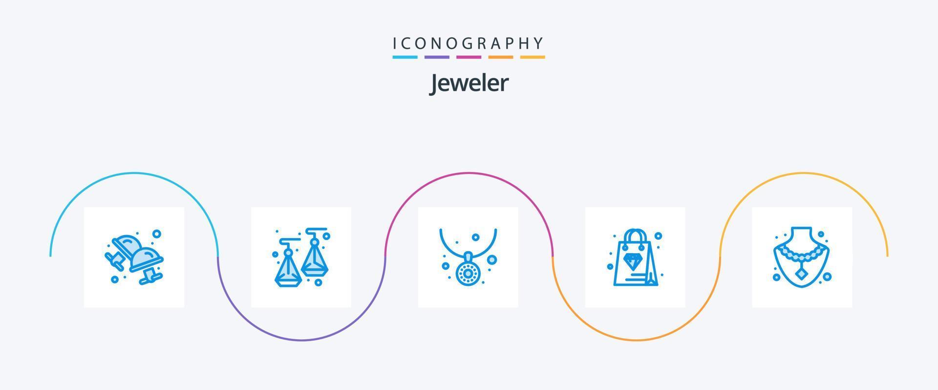 Jewellery Blue 5 Icon Pack Including . gem. fashion. diamond. bag vector