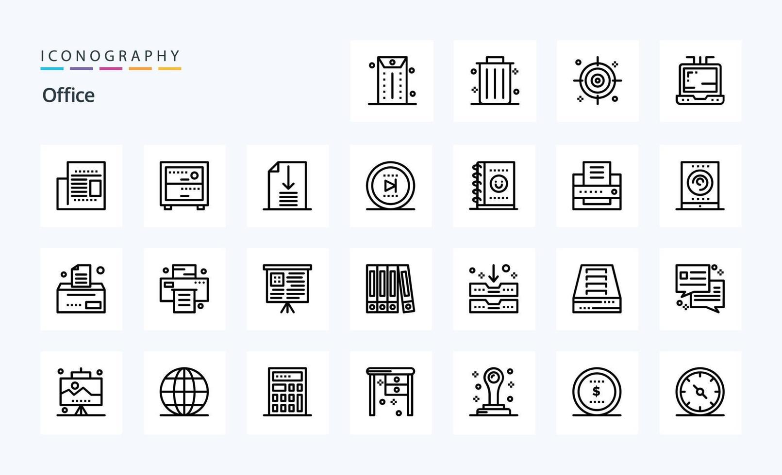 25 Office Line icon pack vector
