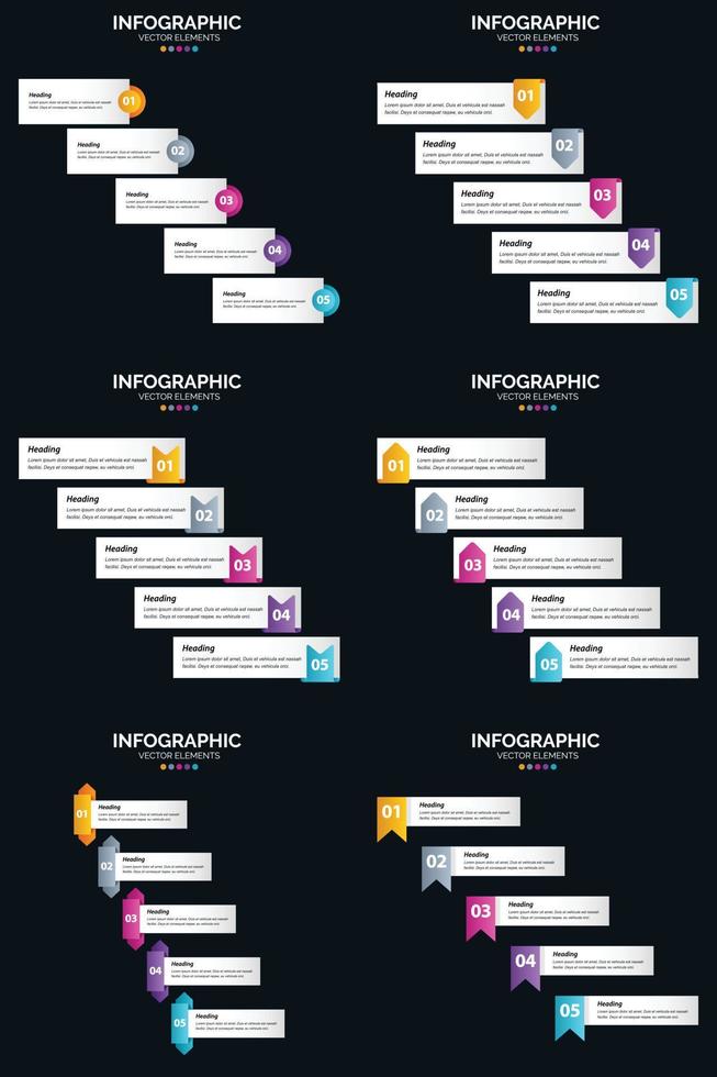 agregue un toque profesional a su presentación con nuestro paquete de infografías vectoriales 6. vector