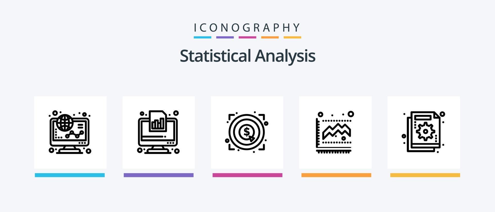 Statistical Analysis Line 5 Icon Pack Including finance. business. human. analysis. pie. Creative Icons Design vector