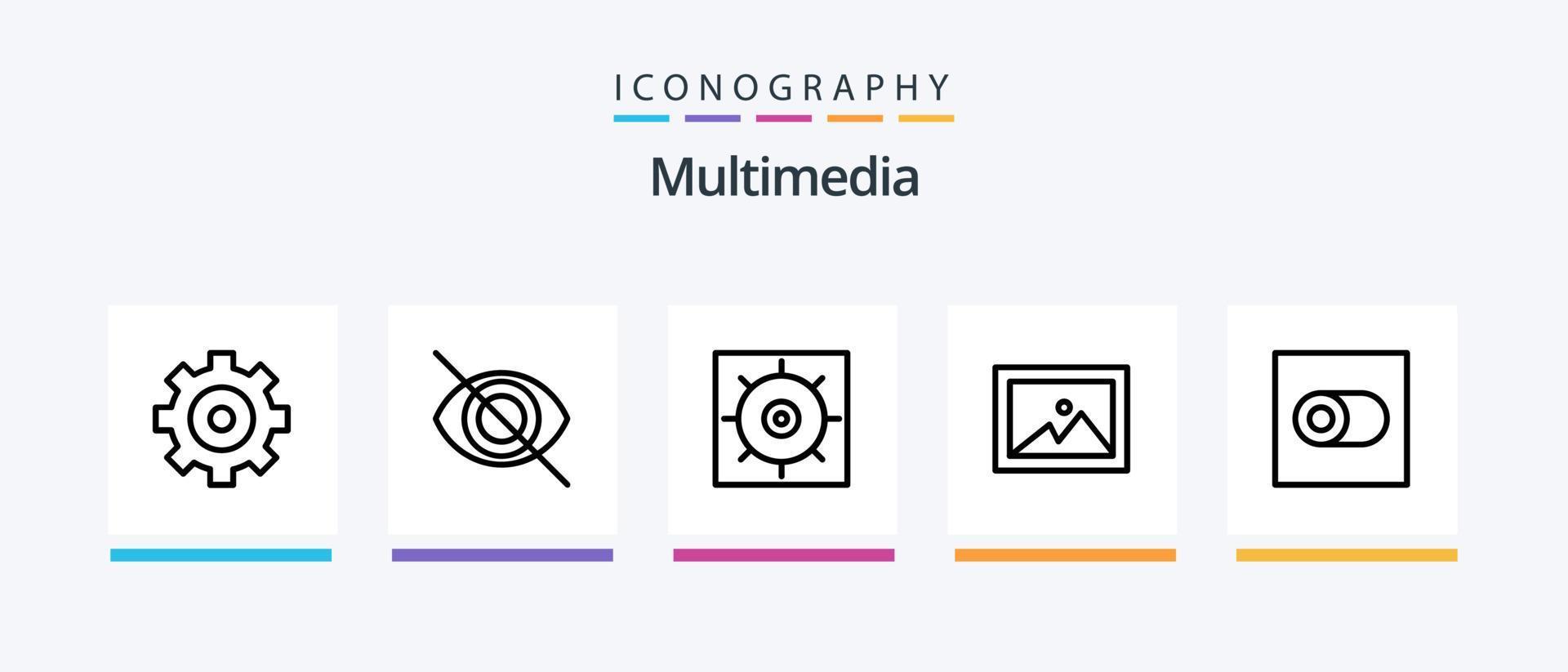 Multimedia Line 5 Icon Pack Including . toggle. man. Creative Icons Design vector