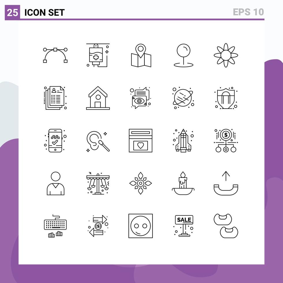 Line Pack of 25 Universal Symbols of learn record pointer medical care Editable Vector Design Elements