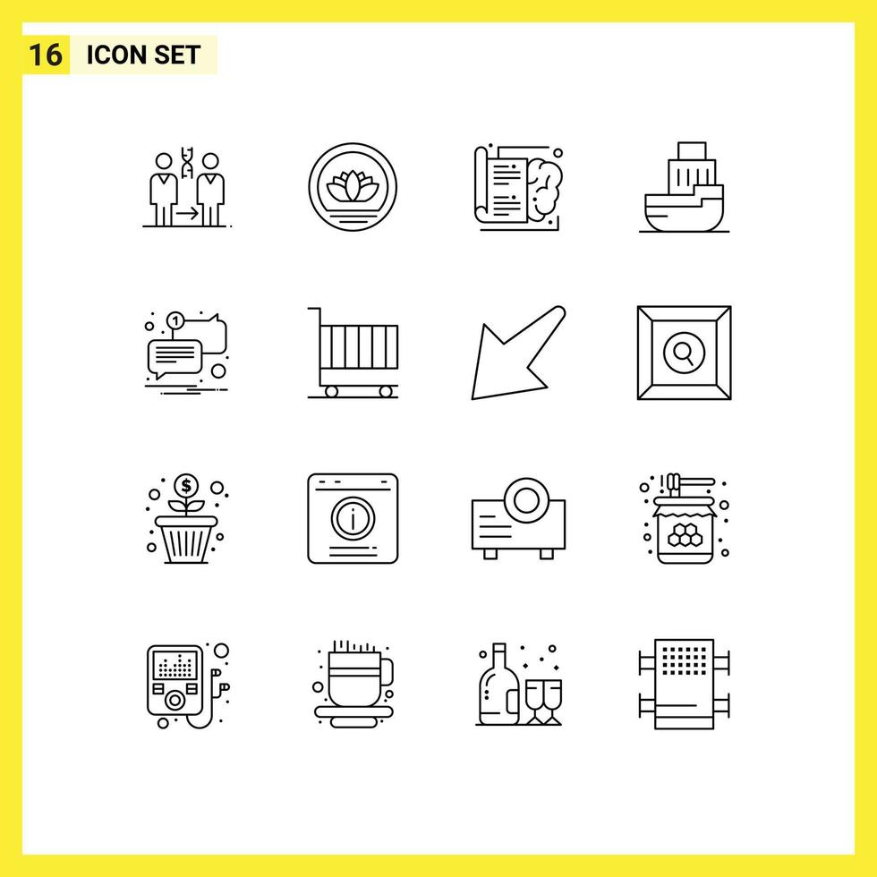 Outline Pack of 16 Universal Symbols of transfer ship coins logistic learning Editable Vector Design Elements