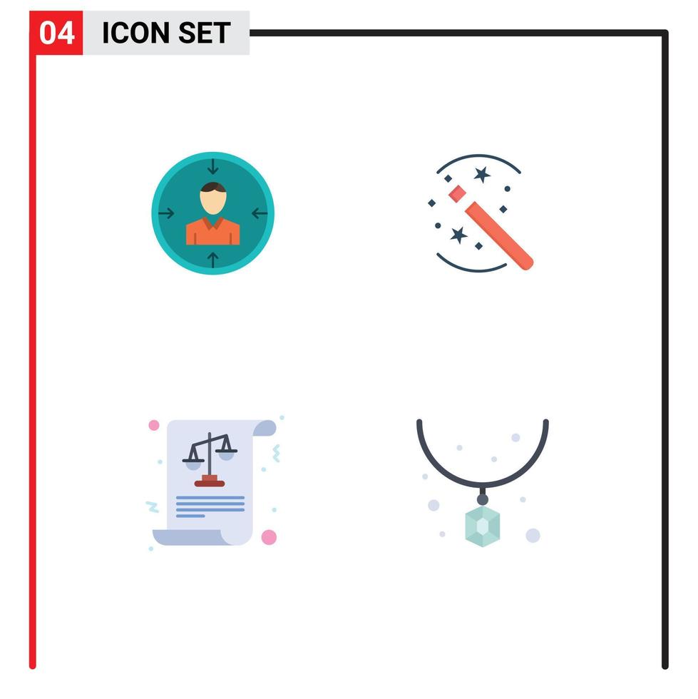 Stock Vector Icon Pack of 4 Line Signs and Symbols for target magic hunting resume balance Editable Vector Design Elements