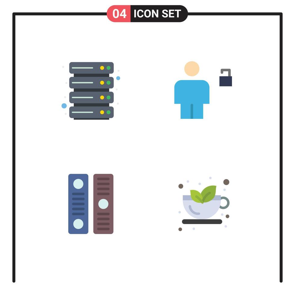 paquete de iconos de vector de stock de 4 signos y símbolos de línea para el directorio de la nube avatar candado cubierta de archivo elementos de diseño de vector editables