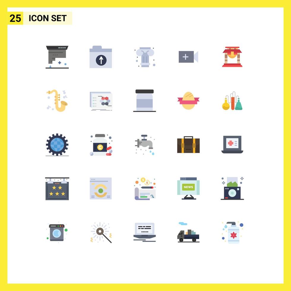 25 Creative Icons Modern Signs and Symbols of chinese bridge art door camera Editable Vector Design Elements