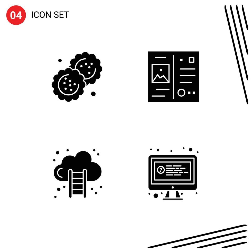 Universal Icon Symbols Group of 4 Modern Solid Glyphs of baking finance cutter travel marketing Editable Vector Design Elements