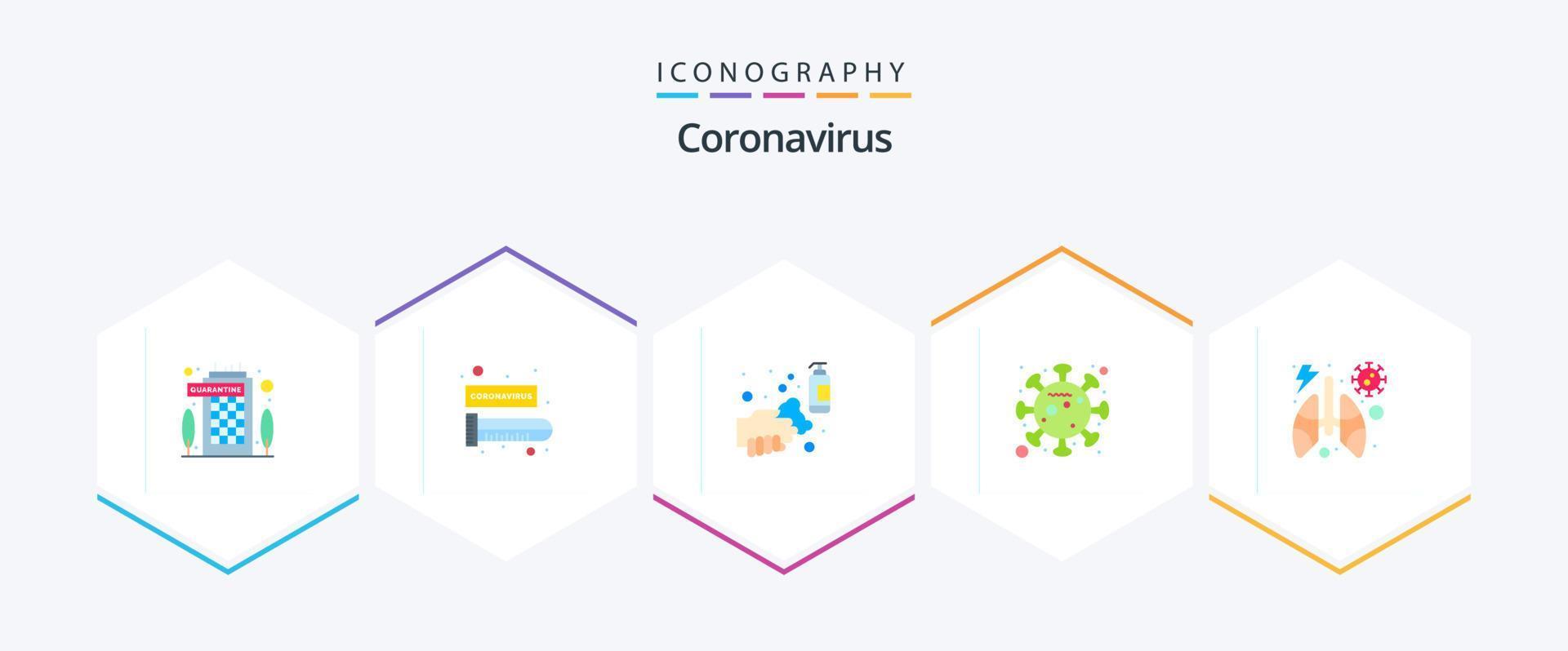 Coronavirus 25 Flat icon pack including epidemic. spread. alcohol. corona. wash vector