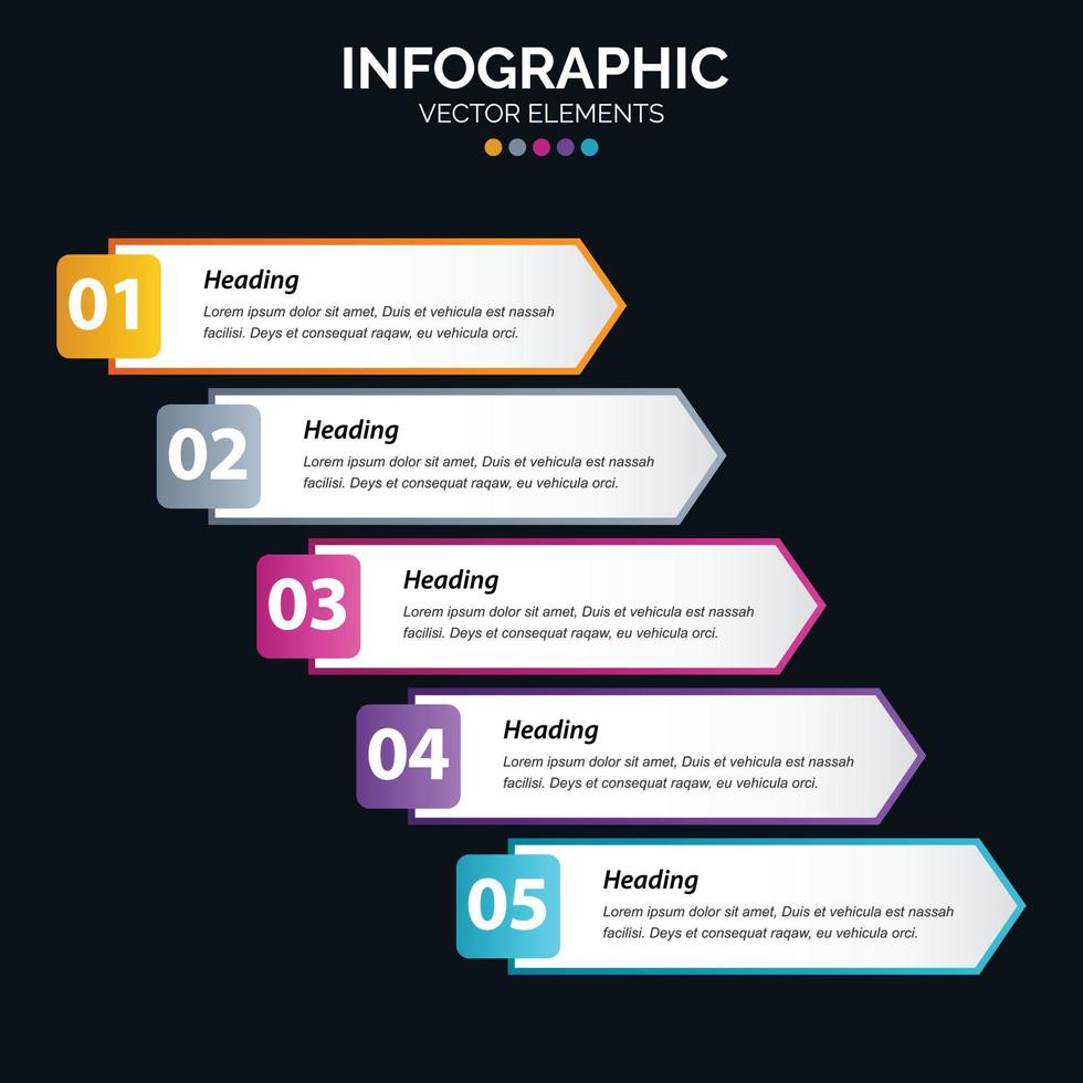 5 Steps Infographics design vector and marketing can be used for workflow layout