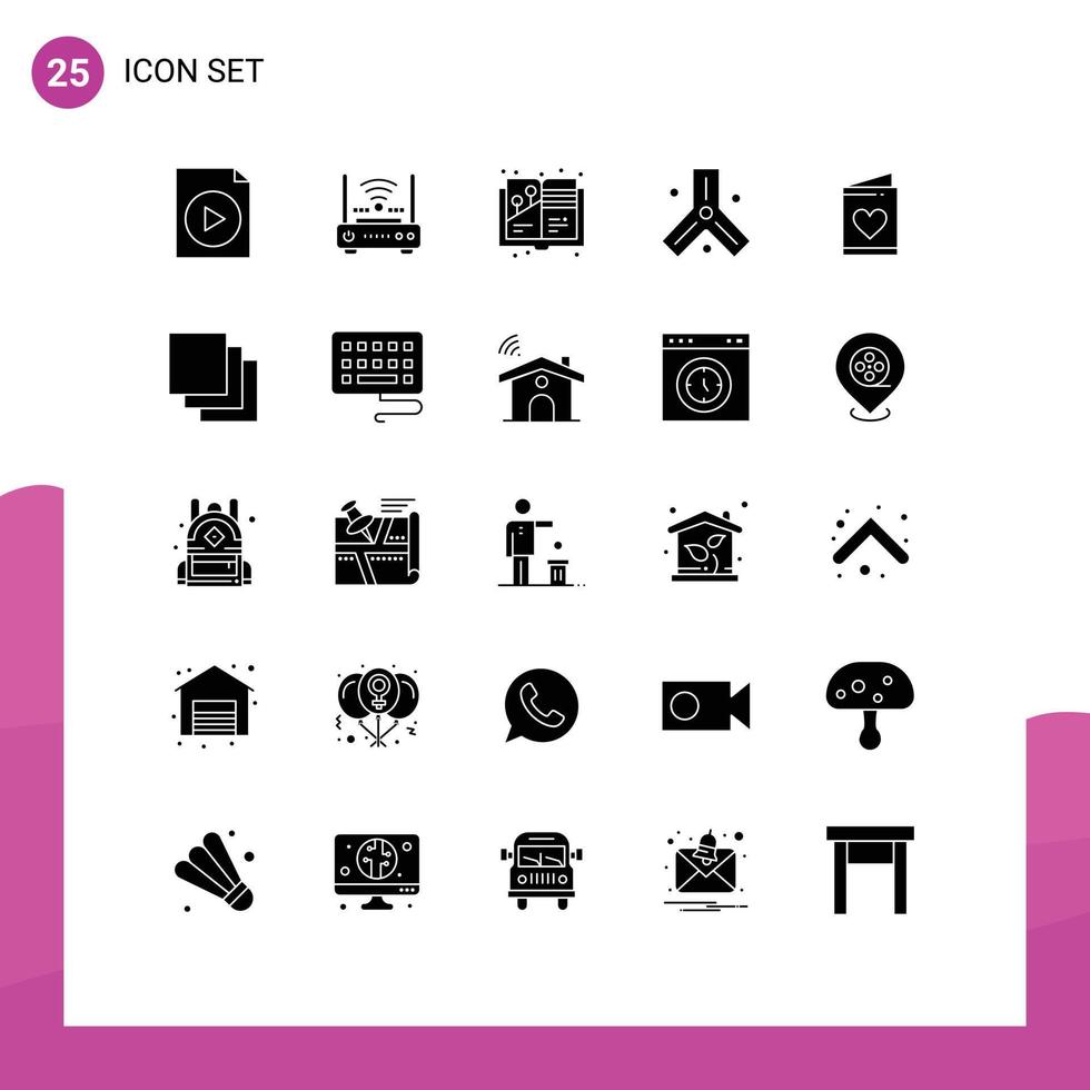 Mobile Interface Solid Glyph Set of 25 Pictograms of love science art dna biology Editable Vector Design Elements