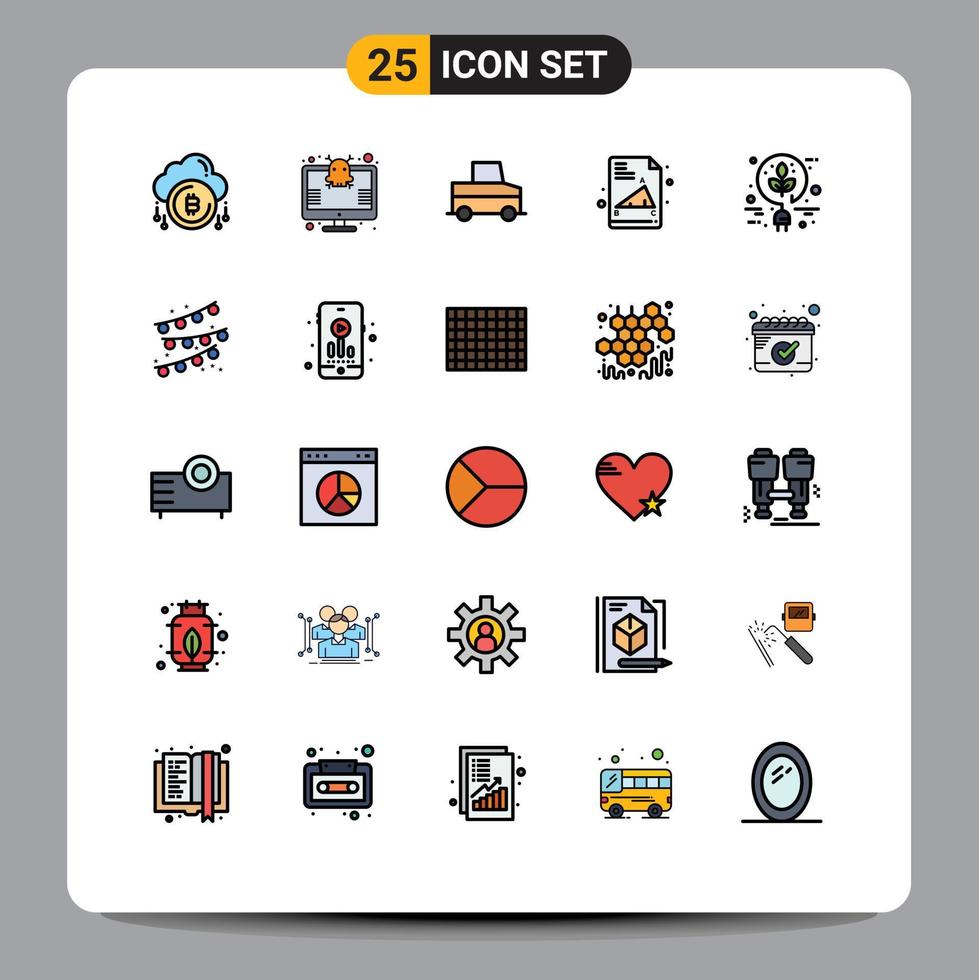 Stock Vector Icon Pack of 25 Line Signs and Symbols for electric exam paper security education truck Editable Vector Design Elements