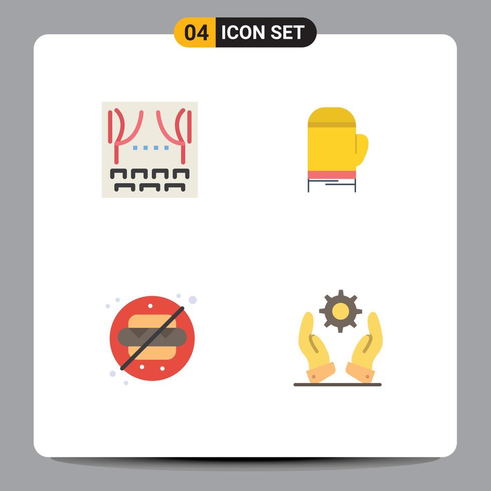 Universal Icon Symbols Group of 4 Modern Flat Icons of celebration no theater warm park Editable Vector Design Elements