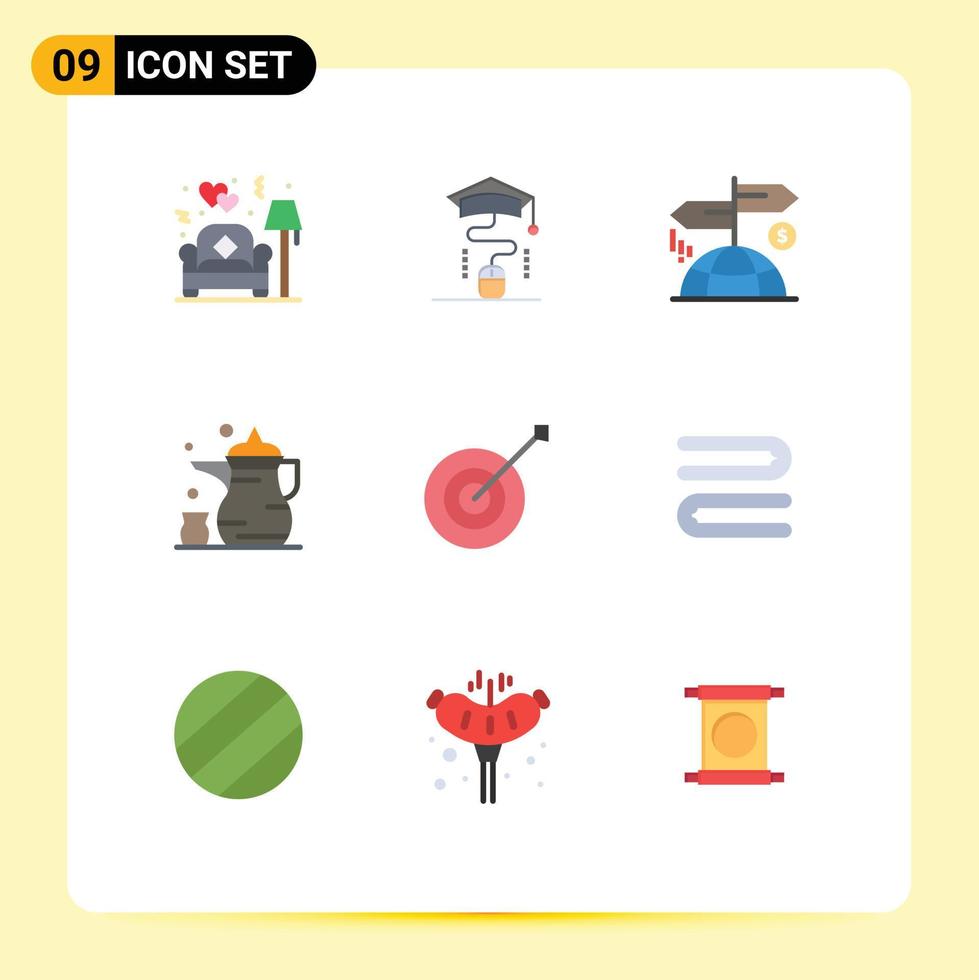 9 Flat Color concept for Websites Mobile and Apps archery ramadan advertising islam abrahamic Editable Vector Design Elements