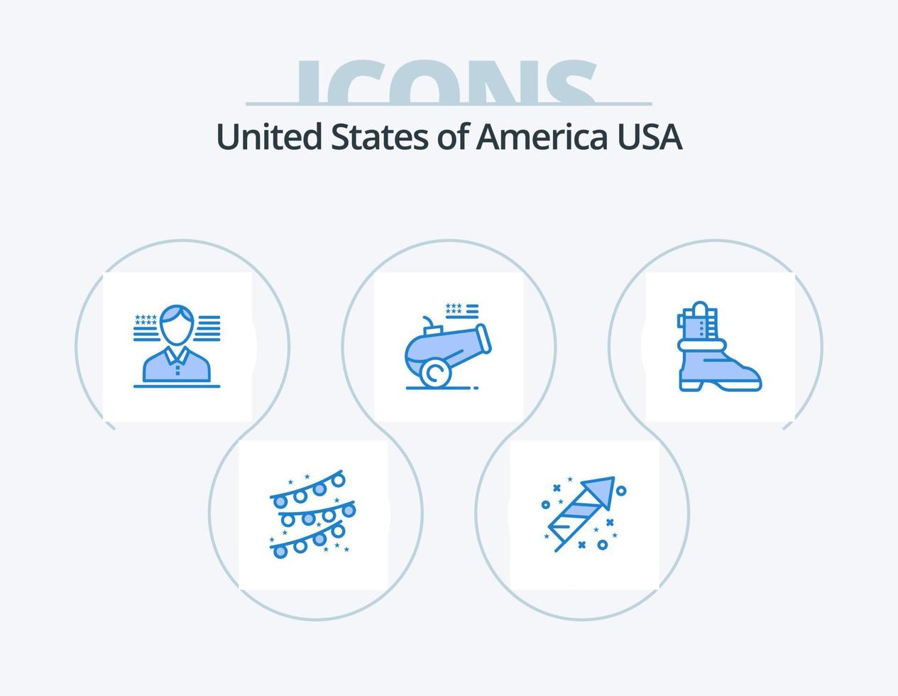 Usa Blue Icon Pack 5 Icon Design. . boot. american. shose. howitzer vector