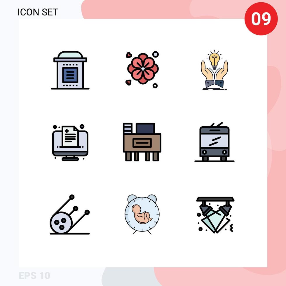 9 Creative Icons Modern Signs and Symbols of desk medical idea healthcare hands Editable Vector Design Elements