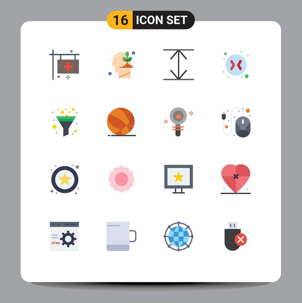 paquete de iconos de vector de stock de 16 signos y símbolos de línea para flechas de cambio de filtro de crecimiento de embudo de bola paquete editable de elementos de diseño de vector creativo