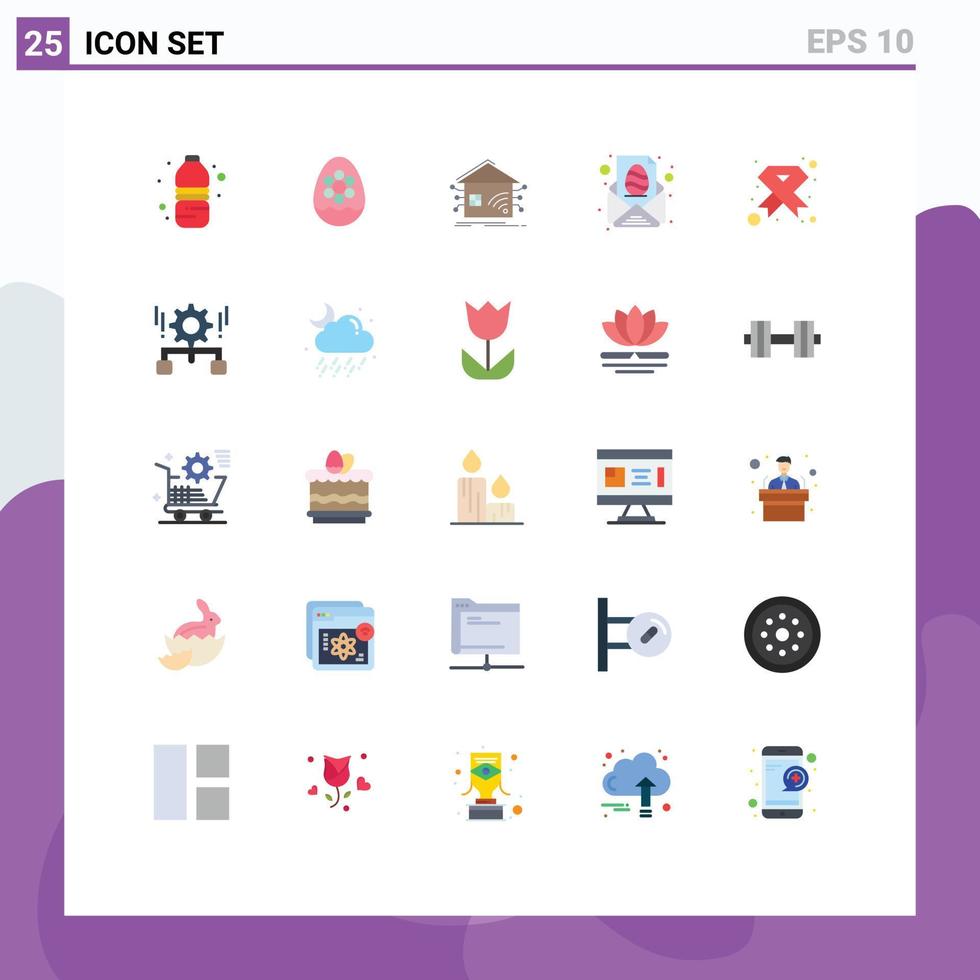 25 Thematic Vector Flat Colors and Editable Symbols of message egg plant easter smart Editable Vector Design Elements