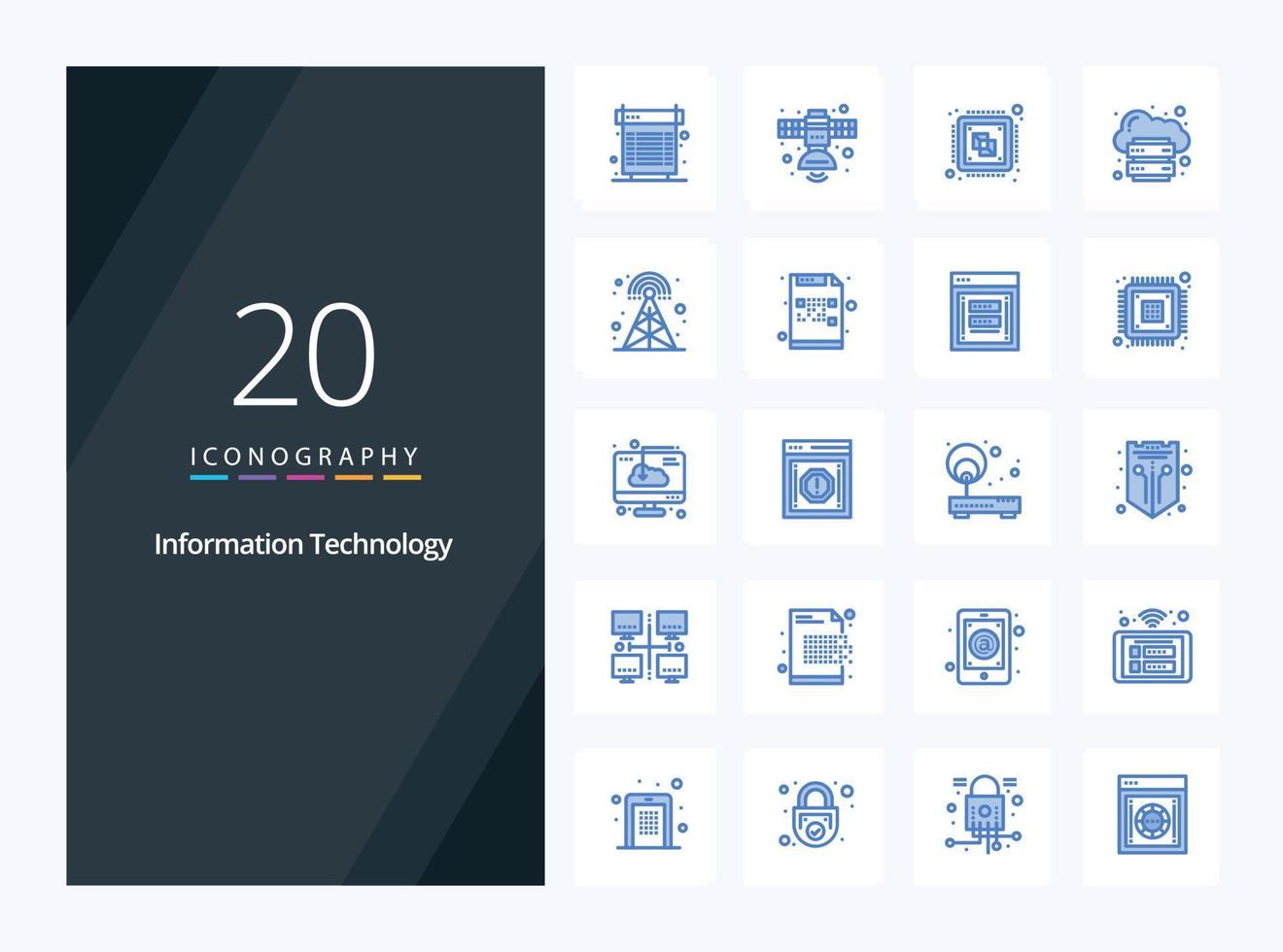 20 Information Technology Blue Color icon for presentation vector