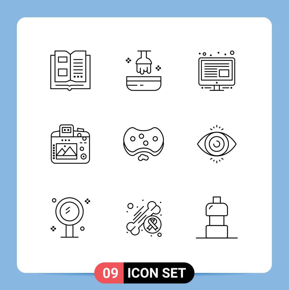 Modern Set of 9 Outlines Pictograph of hospital care content hobby image Editable Vector Design Elements