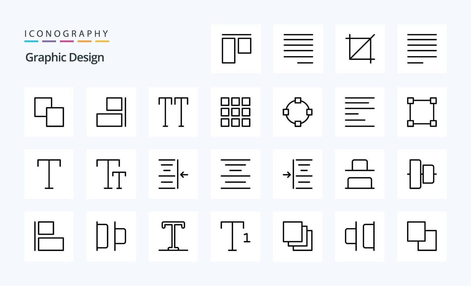 paquete de iconos de 25 líneas de diseño vector