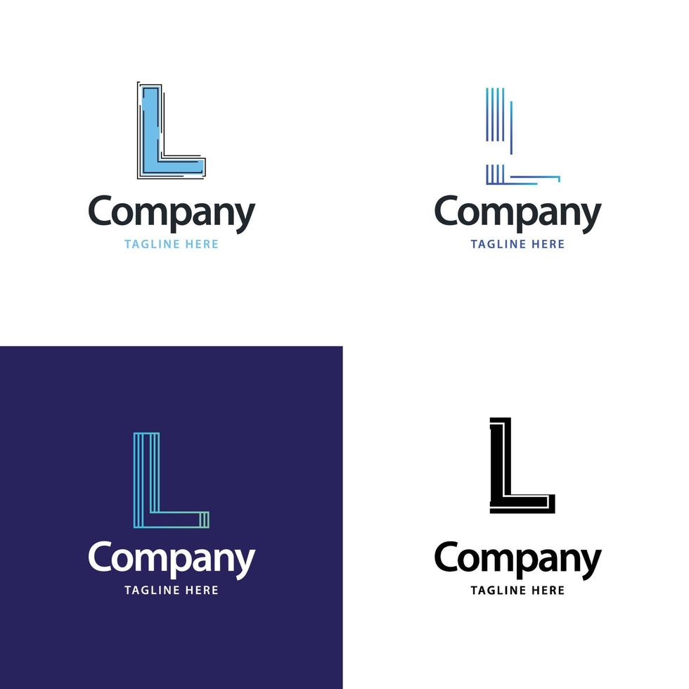 Letter L Big Logo Pack Design Creative Modern logos design for your business vector