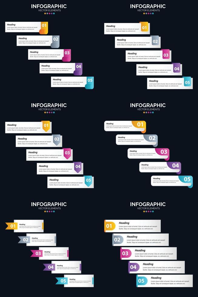 use infografías vectoriales para ilustrar su plan de negocios en su presentación. vector