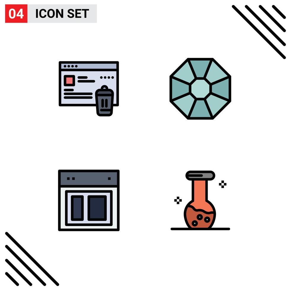 4 Creative Icons Modern Signs and Symbols of gdpr site security present website Editable Vector Design Elements