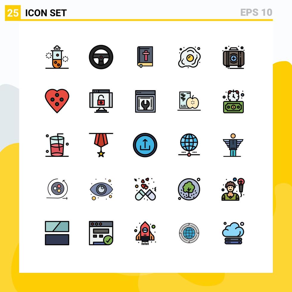 conjunto de 25 iconos modernos de la interfaz de usuario signos de símbolos para ayudar a los elementos de diseño vectorial editables de la dieta bíblica saludable vector