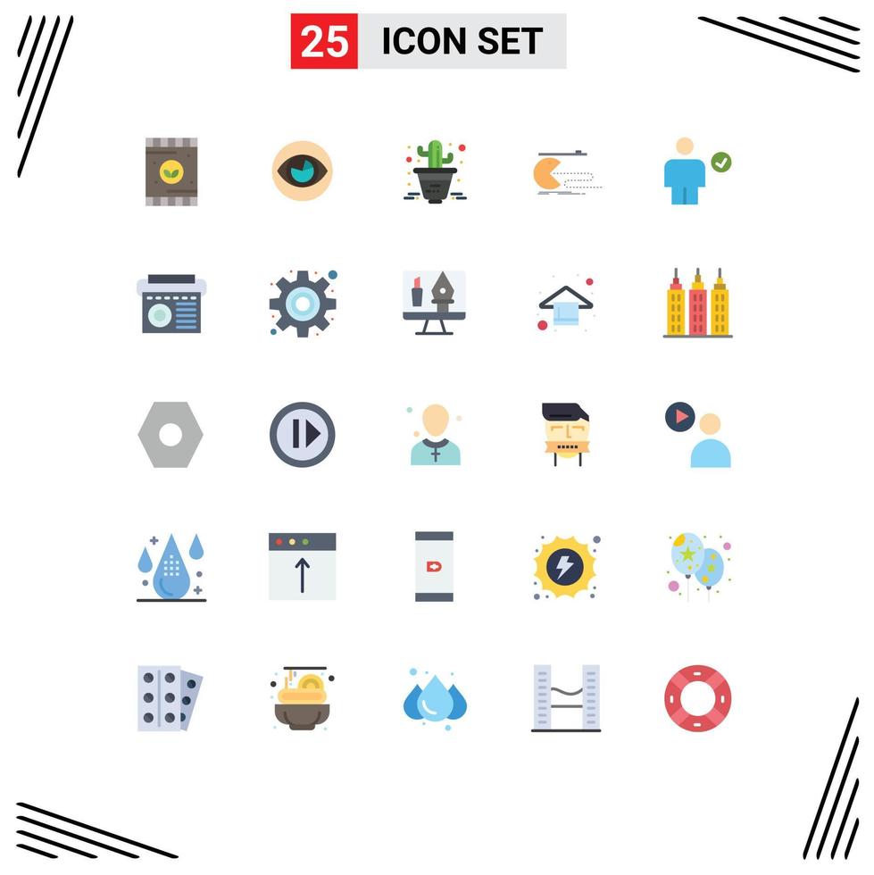 Stock Vector Icon Pack of 25 Line Signs and Symbols for avatar gaming look game character Editable Vector Design Elements