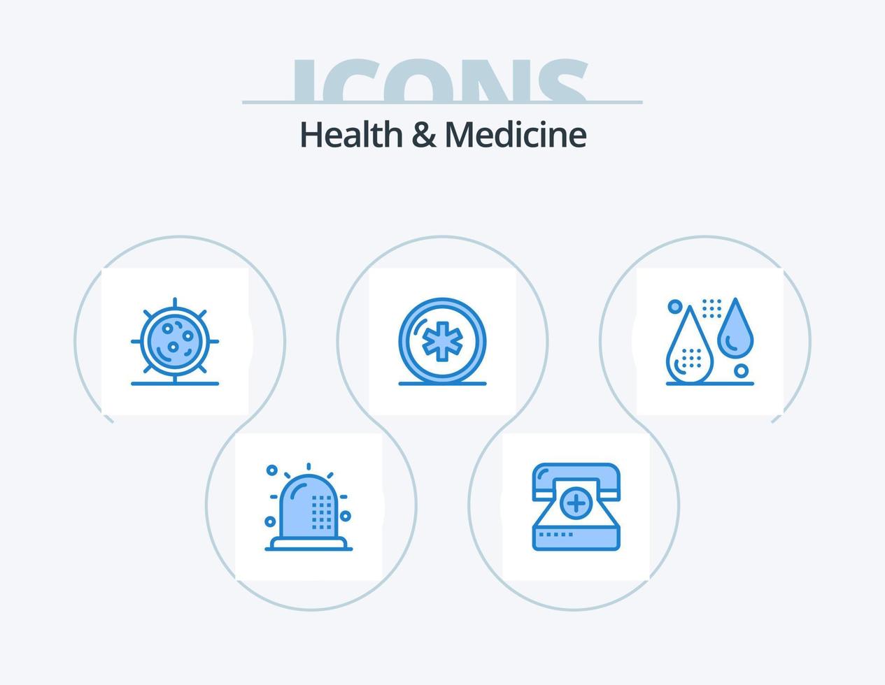 paquete de iconos azul de salud y medicina 5 diseño de iconos. cuidado de la salud. ambulancia. formulario. medicamento. formulario vector