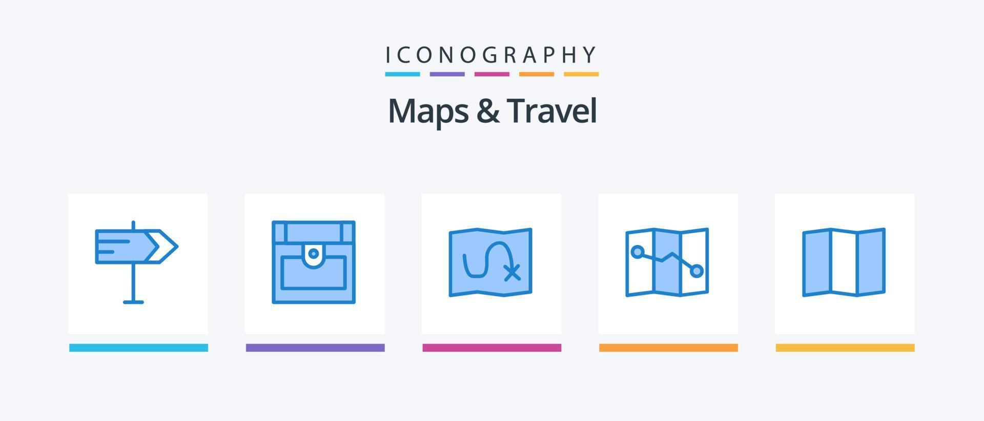 Maps and Travel Blue 5 Icon Pack Including . target. map. Creative Icons Design vector