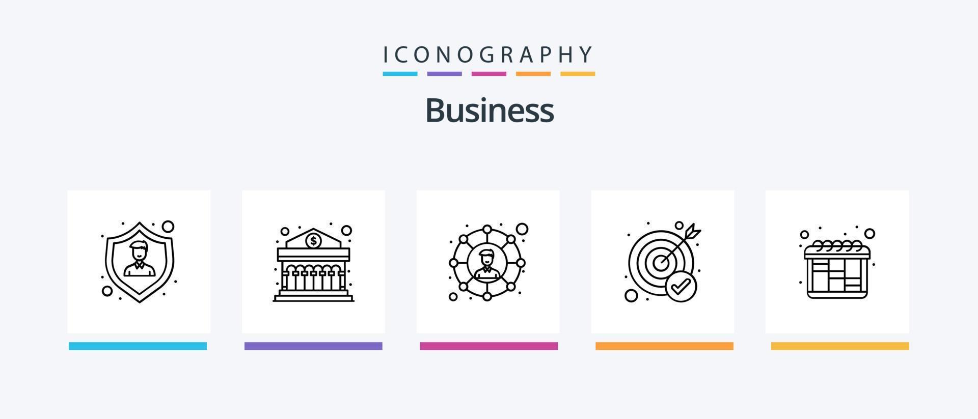 Business Line 5 Icon Pack Including plan. share. insurance. social network. connections. Creative Icons Design vector