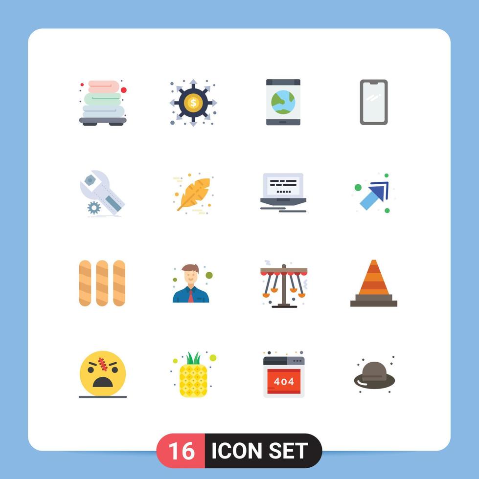 interfaz móvil conjunto de colores planos de 16 pictogramas de la aplicación móvil de samsung teléfono inteligente paquete editable de elementos de diseño de vectores creativos