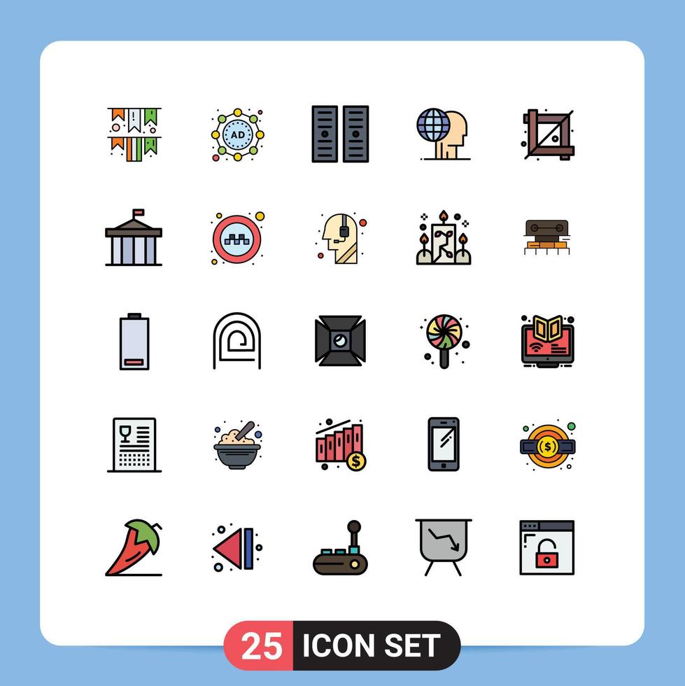 25 Creative Icons Modern Signs and Symbols of designing tool crop hosting outsource global Editable Vector Design Elements