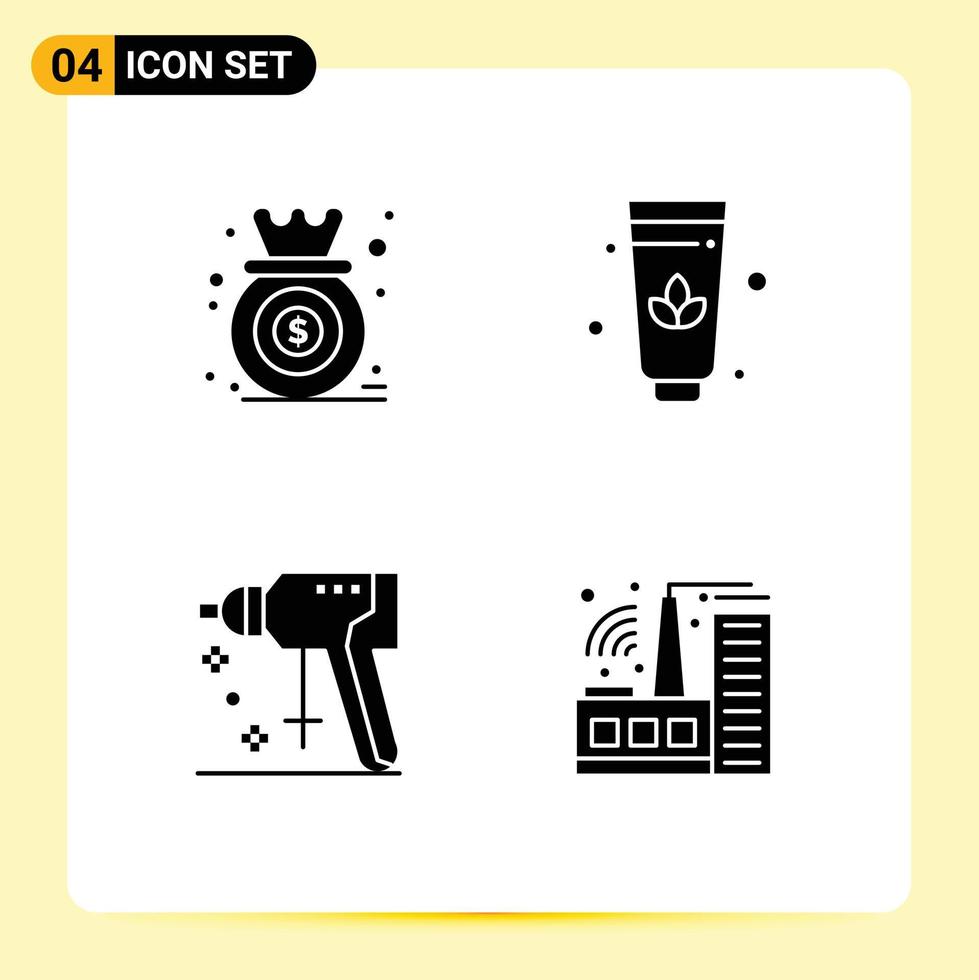 Set of Vector Solid Glyphs on Grid for analysis puncher graph cream building Editable Vector Design Elements