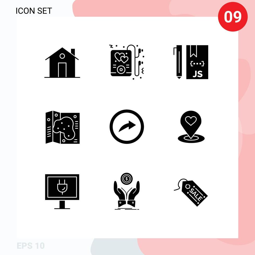 9 Creative Icons Modern Signs and Symbols of export park cloud location programming Editable Vector Design Elements