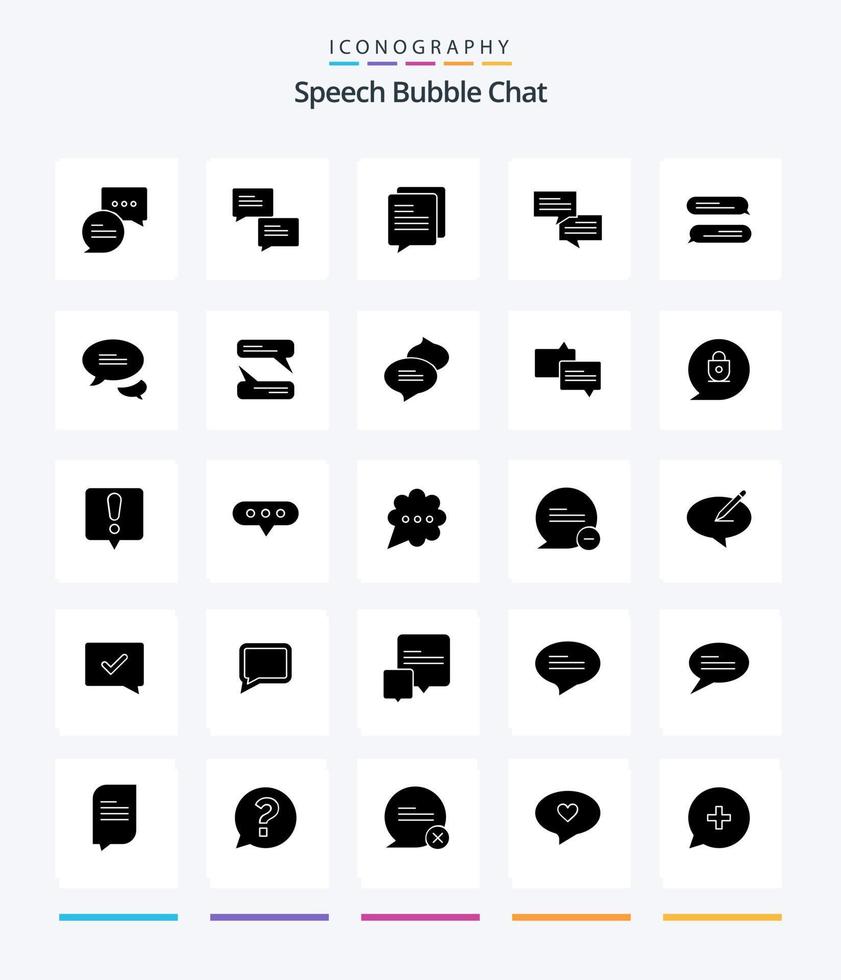 Creative Chat 25 Glyph Solid Black icon pack  Such As exclamation mark. chat error. texting. locked. chat vector