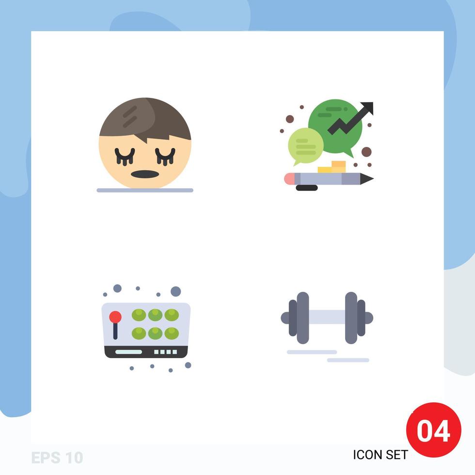 Modern Set of 4 Flat Icons and symbols such as spa game business management fun Editable Vector Design Elements