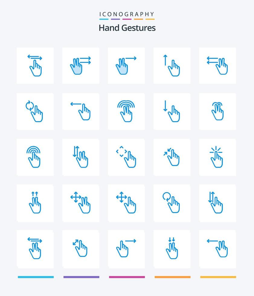 Creative Hand Gestures 25 Blue icon pack  Such As hand. lefts. up. gesture. hand vector