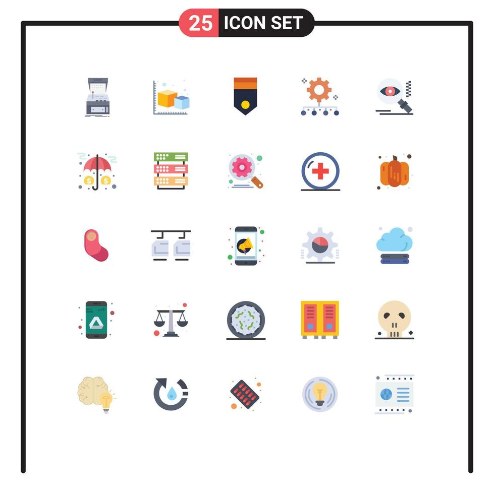 Stock Vector Icon Pack of 25 Line Signs and Symbols for work management team management object authority responsibility rank Editable Vector Design Elements