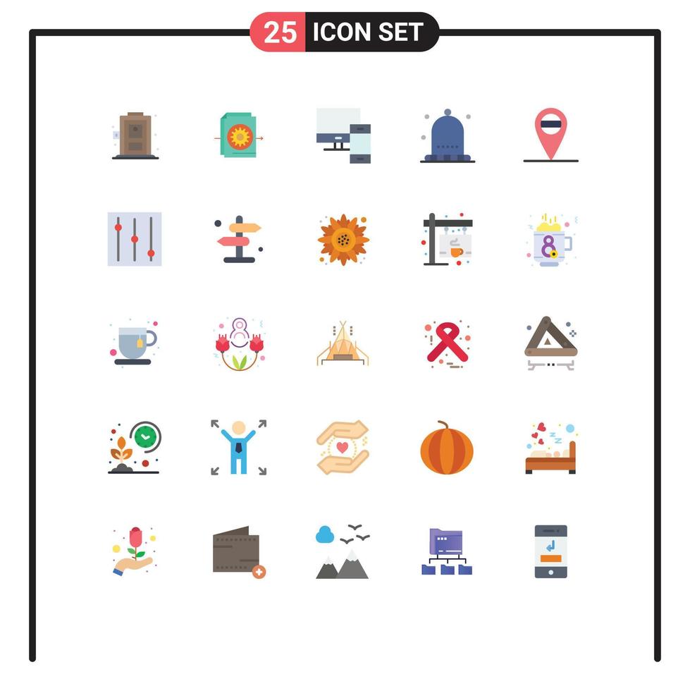 Editable Vector Line Pack of 25 Simple Flat Colors of tools winter devices thanksgiving autumn Editable Vector Design Elements