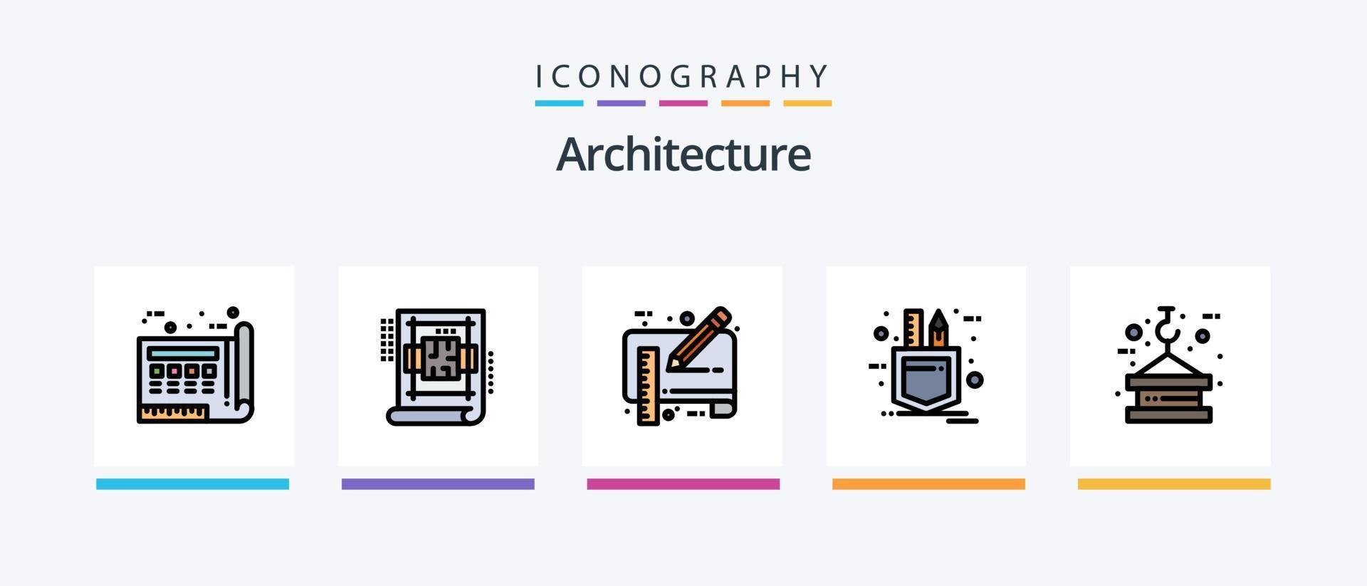 Architecture Line Filled 5 Icon Pack Including lifting. crane. file ...