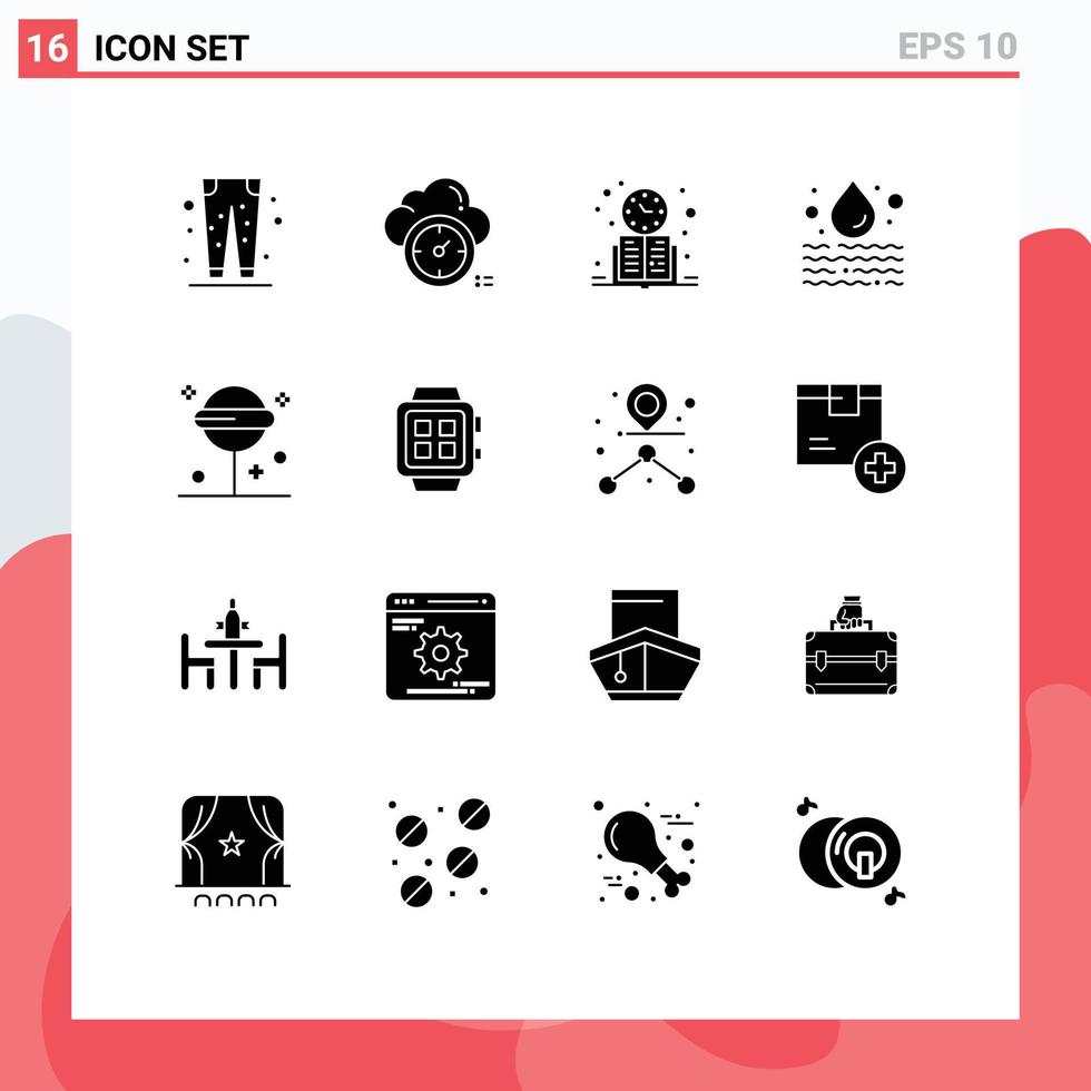 16 Creative Icons Modern Signs and Symbols of waste leak cloud water schedule Editable Vector Design Elements