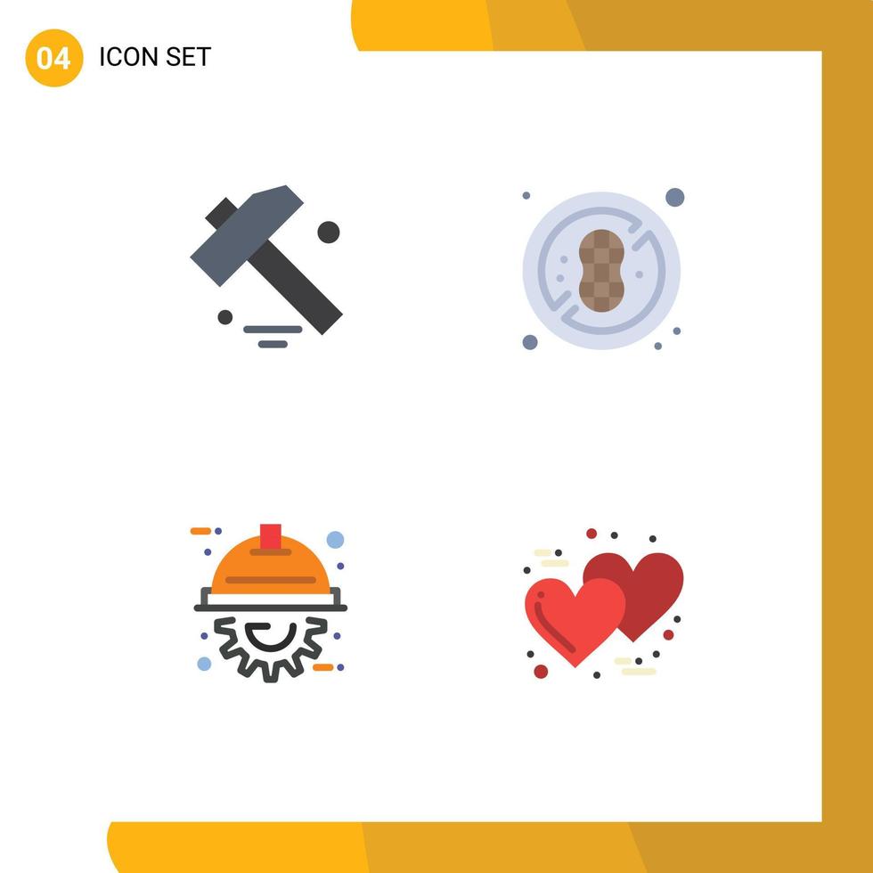 paquete de iconos vectoriales de stock de 4 signos y símbolos de línea para el proyecto de construcción automatización de la dieta amor elementos de diseño vectorial editables vector