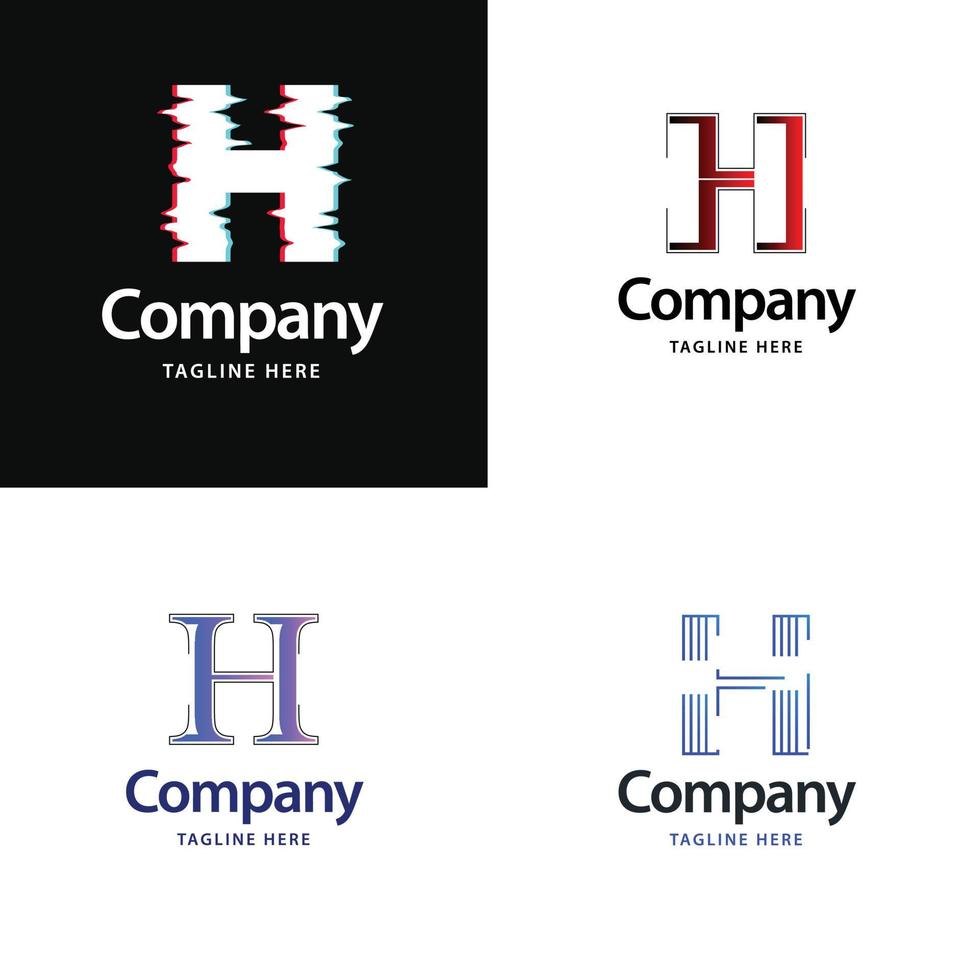 Letter H Big Logo Pack Design Creative Modern logos design for your business vector
