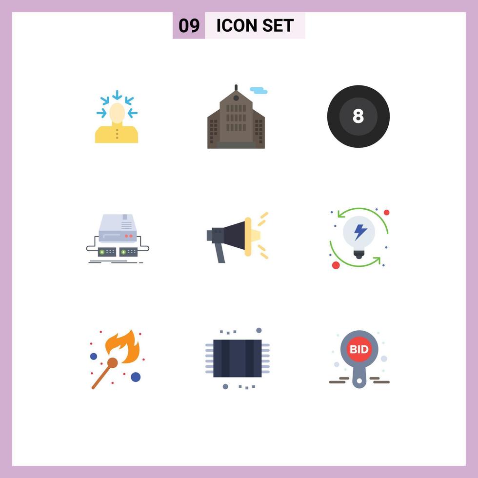 Universal Icon Symbols Group of 9 Modern Flat Colors of seo drive ball pad game Editable Vector Design Elements