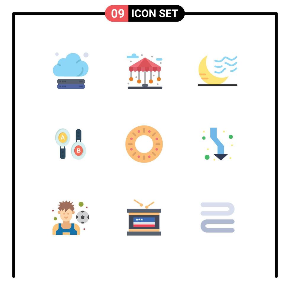 Stock Vector Icon Pack of 9 Line Signs and Symbols for bakery sign climate search weather Editable Vector Design Elements